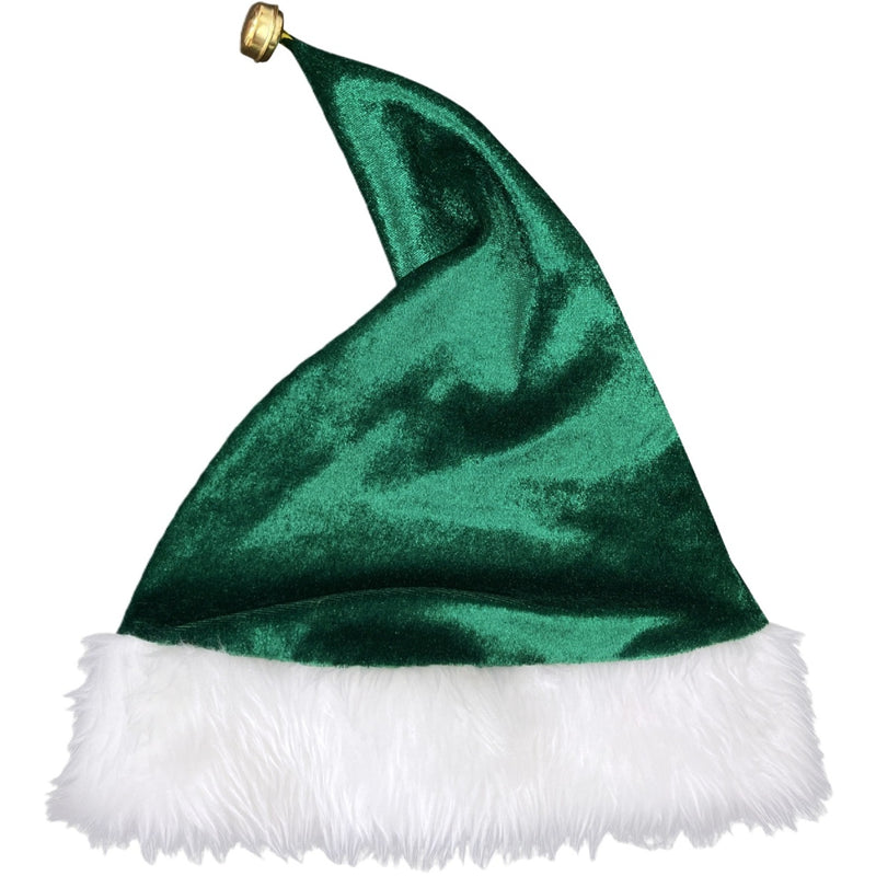 Women Party Christmas Mrs Claus Cosplay Costume Red Green Velvet Dress Hat - AwwwCos