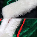 Women Party Christmas Mrs Claus Cosplay Costume Red Green Velvet Dress Hat - AwwwCos