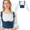 Women Pirate Cosplay Medieval Corset Vest Steampunk Bodice Shirt - AwwwCos