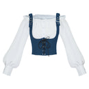 Women Pirate Cosplay Medieval Corset Vest Steampunk Bodice Shirt - AwwwCos