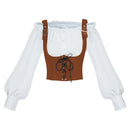 Women Pirate Cosplay Medieval Corset Vest Steampunk Bodice Shirt - AwwwCos
