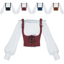 Women Pirate Cosplay Medieval Corset Vest Steampunk Bodice Shirt - AwwwCos
