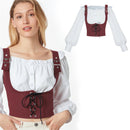 Women Pirate Cosplay Medieval Corset Vest Steampunk Bodice Shirt - AwwwCos