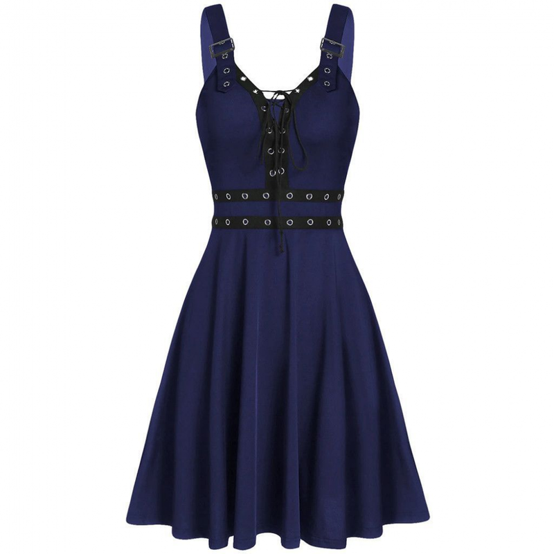 Women Plus Size Wrap Gothic Vintage Spaghtti Strap Party Maxi Dress