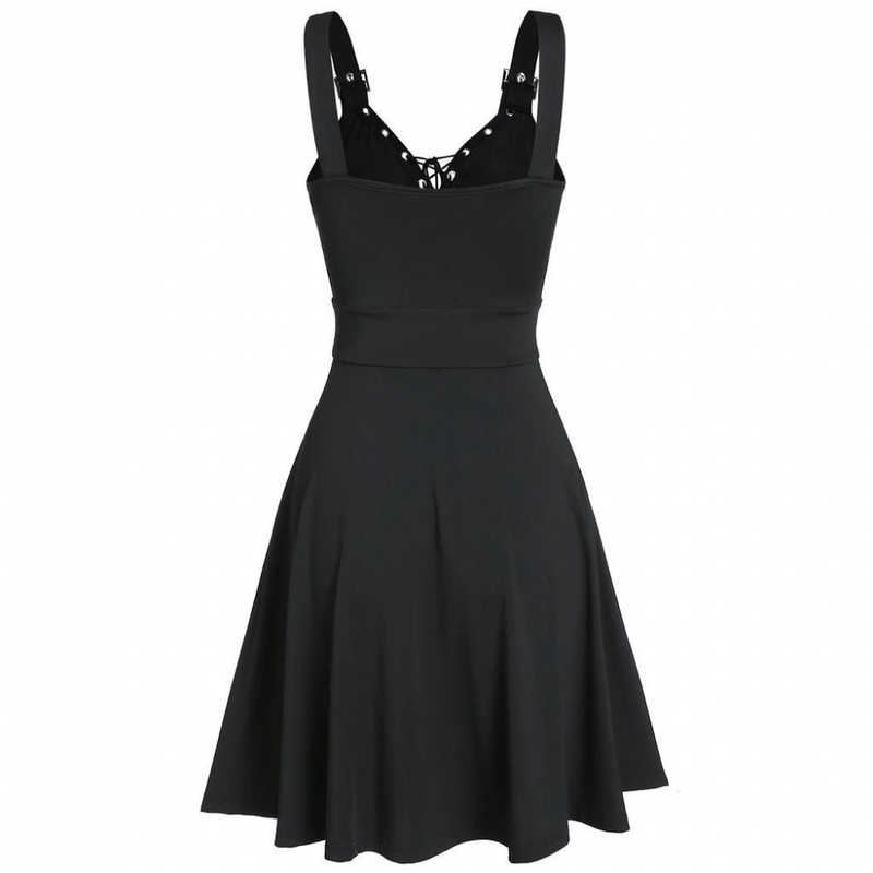 Women Plus Size Wrap Gothic Vintage Spaghtti Strap Party Maxi Dress