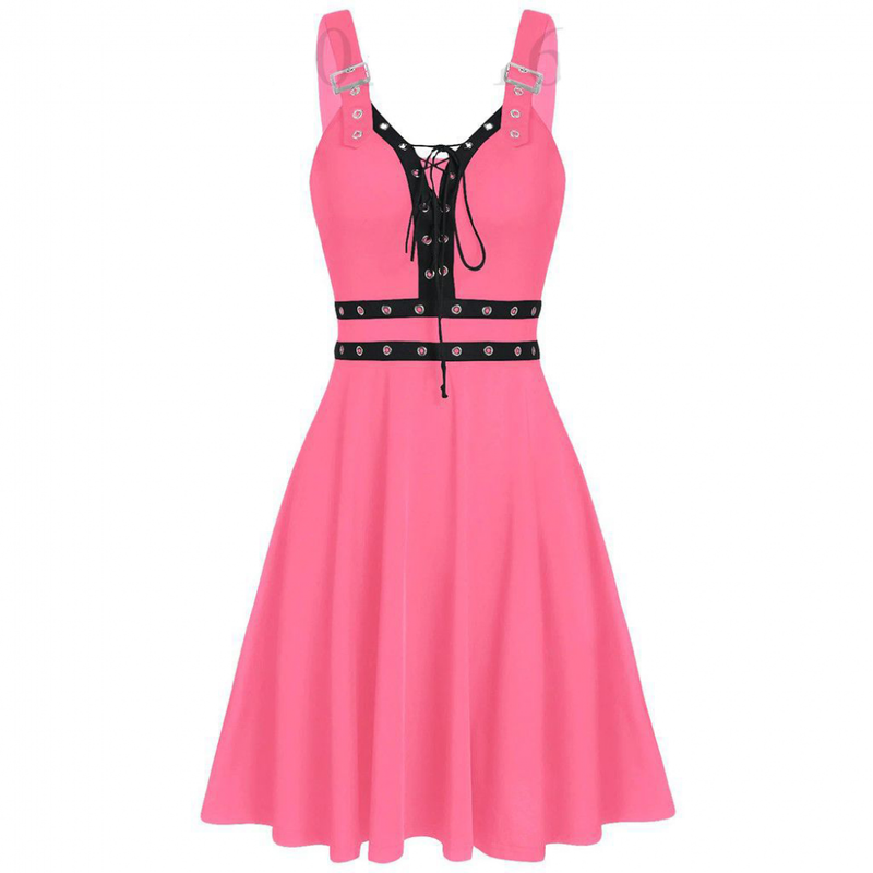 Women Plus Size Wrap Gothic Vintage Spaghtti Strap Party Maxi Dress