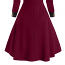 Women Plush Patchwork Christmas Hooded High Low Flounce Hem Knit Dress - AwwwCos