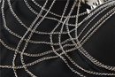 Women Punk Bustier Rivets Chains Spaghetti Strap Skull Bra Corset - AwwwCos