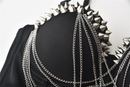 Women Punk Bustier Rivets Chains Spaghetti Strap Skull Bra Corset - AwwwCos