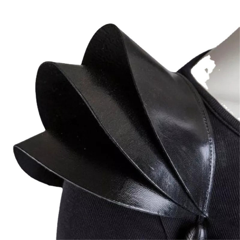 Women Punk Cosplay Prop Halloween Stage Performance Facx Leather Shoulder Armor - AwwwCos