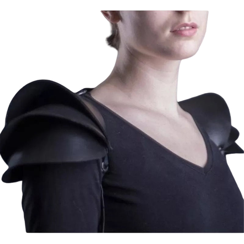 Women Punk Cosplay Prop Halloween Stage Performance Facx Leather Shoulder Armor - AwwwCos