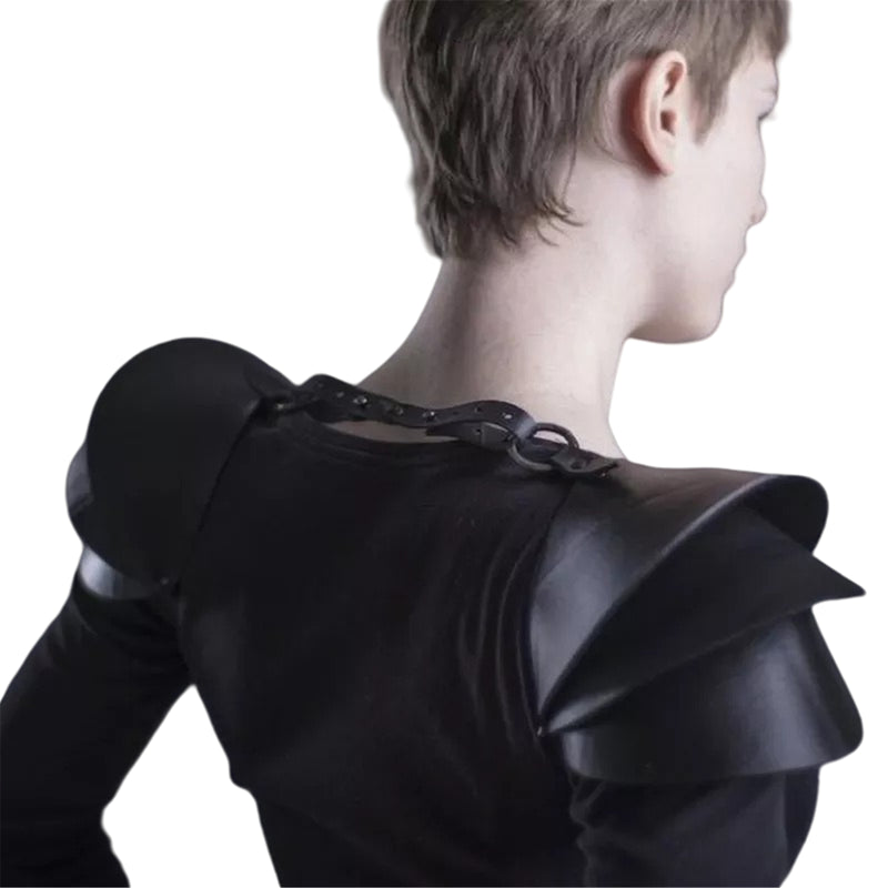 Women Punk Cosplay Prop Halloween Stage Performance Facx Leather Shoulder Armor - AwwwCos
