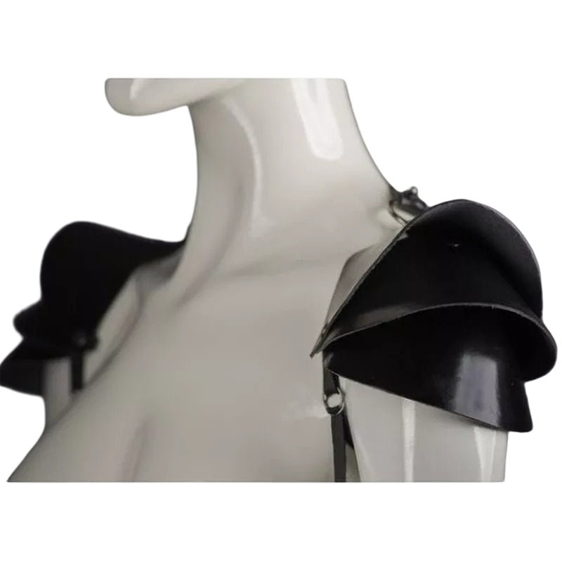 Women Punk Cosplay Prop Halloween Stage Performance Facx Leather Shoulder Armor - AwwwCos