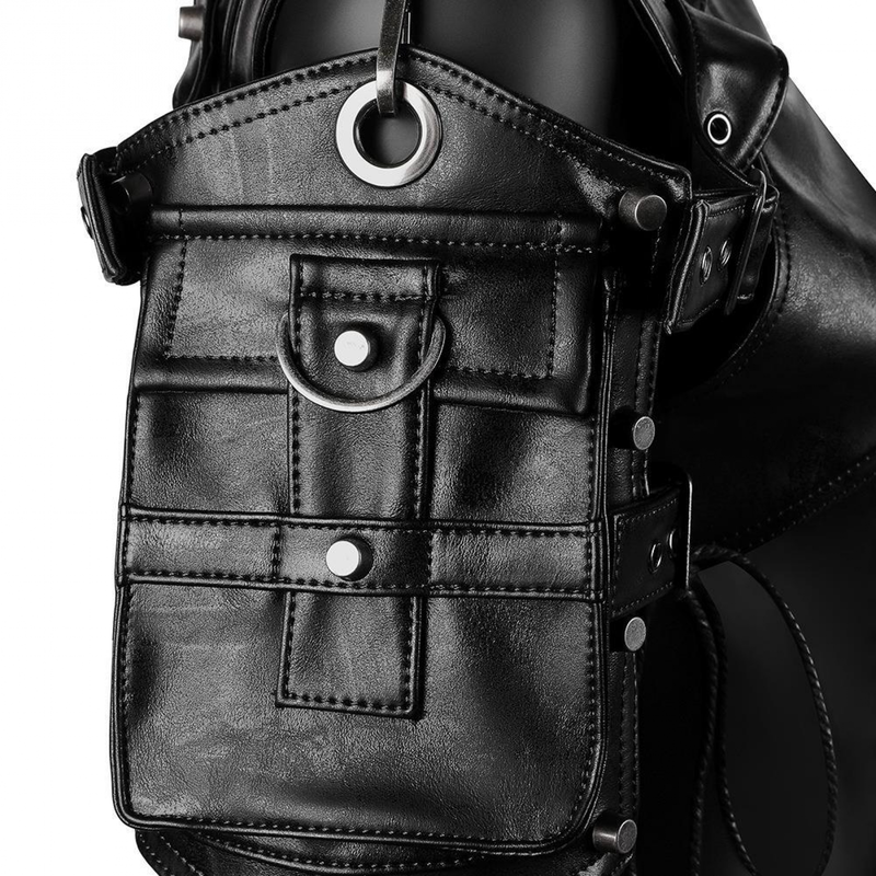 Women Punk Facx Leather Bandage Vest Halloween Stage Performance Armor - AwwwCos