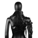 Women Punk Facx Leather Bandage Vest Halloween Stage Performance Armor - AwwwCos