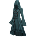 Women Punk Hooded Top Flare Sleeves High Low Hem Gothic Top - AwwwCos