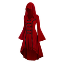 Women Punk Hooded Top Flare Sleeves High Low Hem Gothic Top - AwwwCos