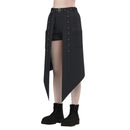 Women Punk Medieval Clothing Adjustable Streetwear Hip Hop Half Skirt Shorts