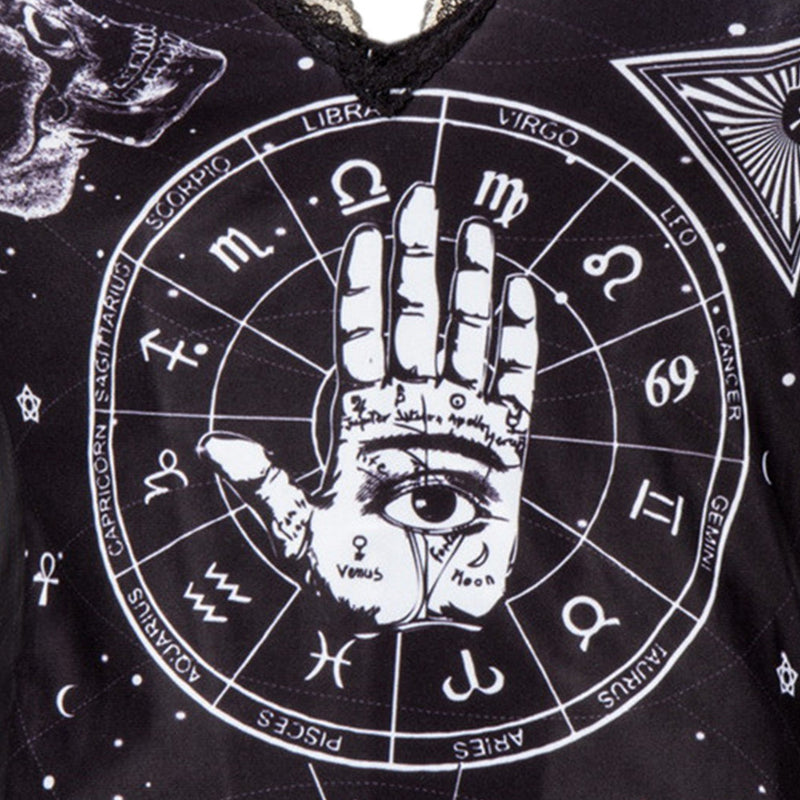 Women Punk Skull Print Rock Corset Sweetheart Neck Fashion Bustier Top - AwwwCos