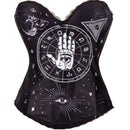 Women Punk Skull Print Rock Corset Sweetheart Neck Fashion Bustier Top - AwwwCos