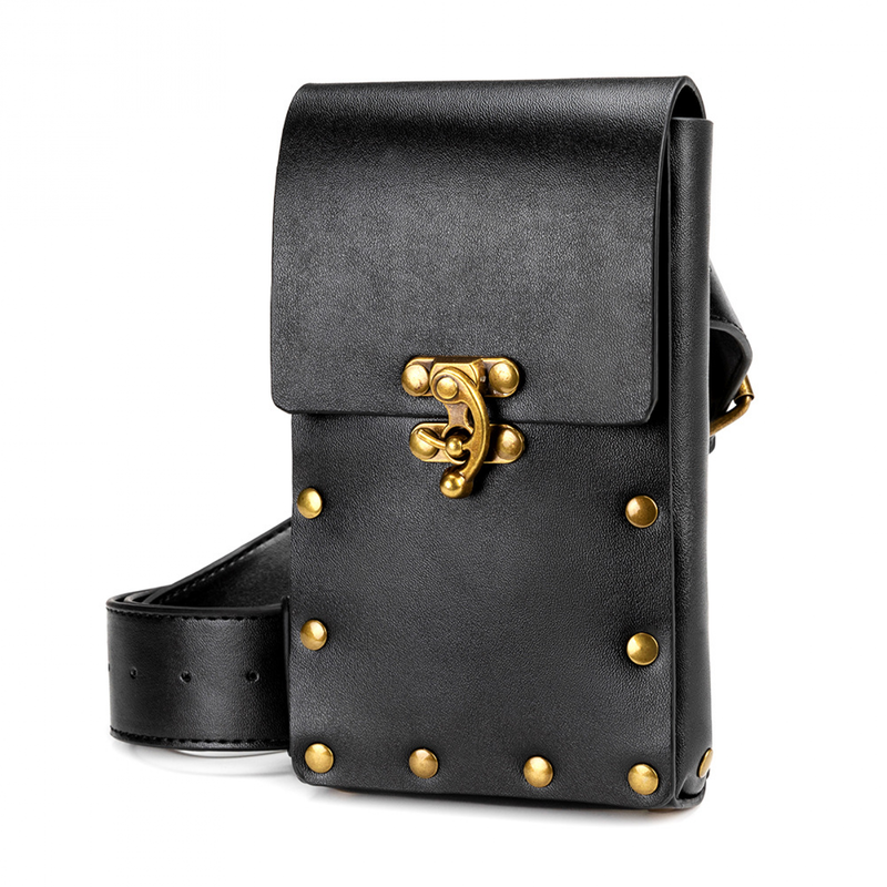 Women Punk Style Brown Outdoor Mobile Phone Mini Bag Sports Casual WaistBag - AwwwCos