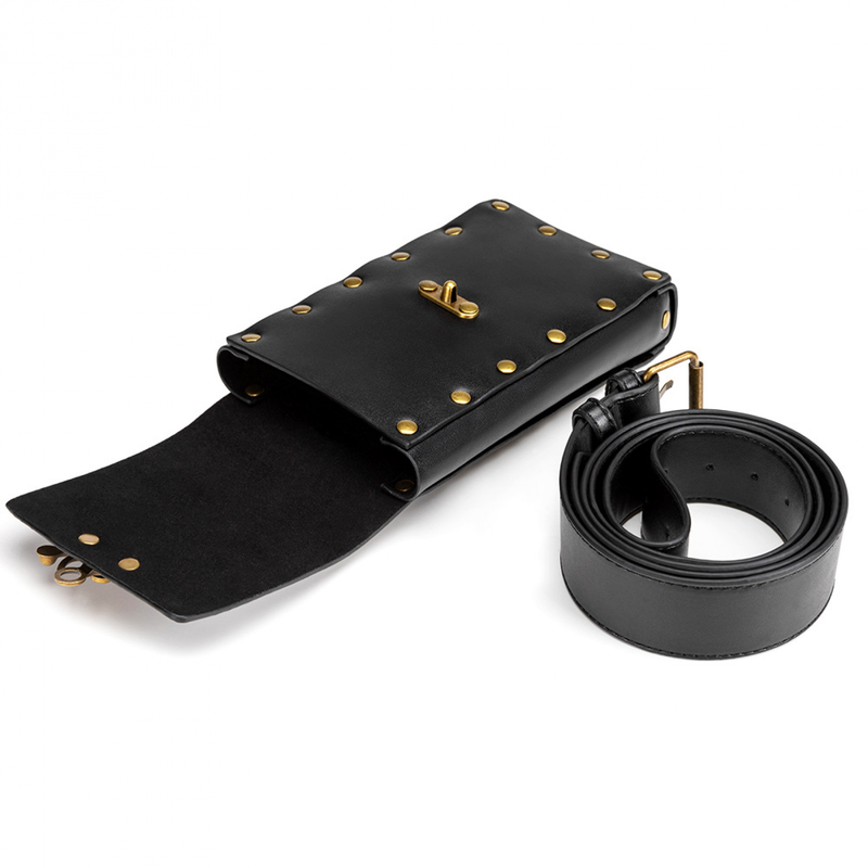 Women Punk Style Brown Outdoor Mobile Phone Mini Bag Sports Casual WaistBag - AwwwCos