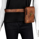 Women Punk Style Brown Outdoor Mobile Phone Mini Bag Sports Casual WaistBag - AwwwCos