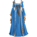 Women Renaissance Cosplay Victorian Vintage Retro Gown Square Neckline Dress - AwwwCos