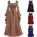 Women Renaissance Cosplay Victorian Vintage Retro Gown Square Neckline Dress - AwwwCos