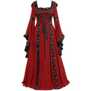 Women Renaissance Cosplay Victorian Vintage Retro Gown Square Neckline Dress - AwwwCos