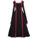 Women Renaissance Cosplay Victorian Vintage Retro Gown Square Neckline Dress - AwwwCos