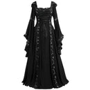 Women Renaissance Cosplay Victorian Vintage Retro Gown Square Neckline Dress - AwwwCos