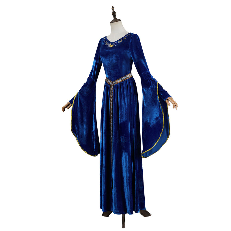 Women Renaissance Medieval Halloween Costume Velvet Queen Dress
