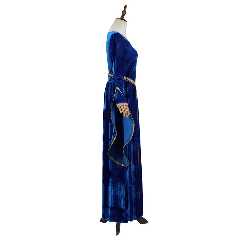 Women Renaissance Medieval Halloween Costume Velvet Queen Dress