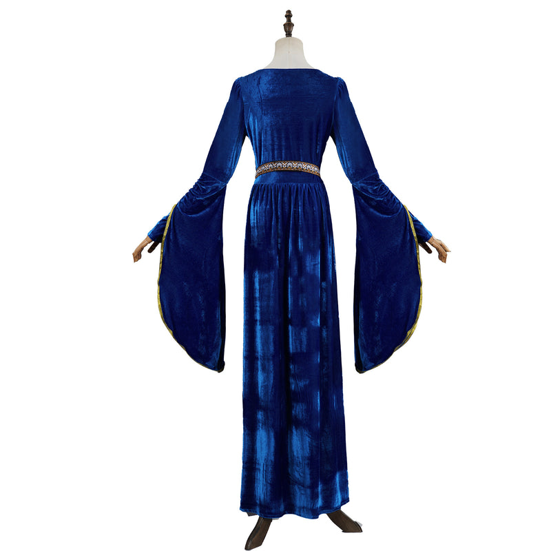 Women Renaissance Medieval Halloween Costume Velvet Queen Dress