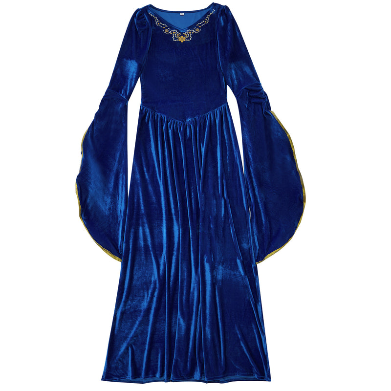 Women Renaissance Medieval Halloween Costume Velvet Queen Dress