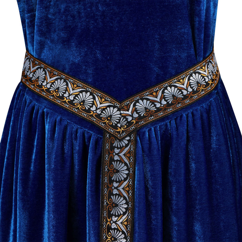Women Renaissance Medieval Halloween Costume Velvet Queen Dress