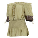 Women Renaissance Shirt Off The Shoulder Peplum Blouse Peasant Dressy Top - AwwwCos