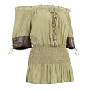 Women Renaissance Shirt Off The Shoulder Peplum Blouse Peasant Dressy Top - AwwwCos