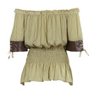 Women Renaissance Shirt Off The Shoulder Peplum Blouse Peasant Dressy Top - AwwwCos