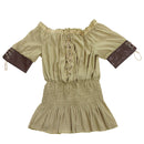 Women Renaissance Shirt Off The Shoulder Peplum Blouse Peasant Dressy Top - AwwwCos