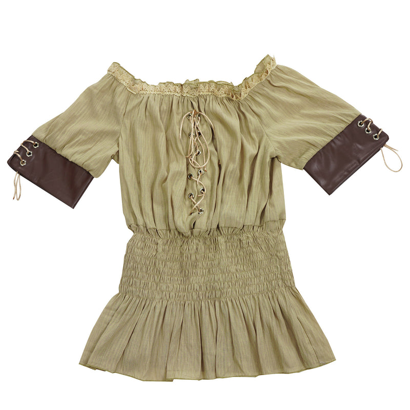 Women Renaissance Shirt Off The Shoulder Peplum Blouse Peasant Dressy Top