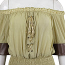 Women Renaissance Shirt Off The Shoulder Peplum Blouse Peasant Dressy Top - AwwwCos