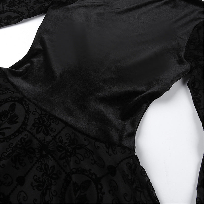 Women Renaissance Victorian Gothic Witch Cosplay Costume Lace-up Dress - AwwwCos