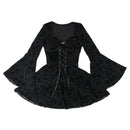 Women Renaissance Victorian Gothic Witch Cosplay Costume Lace-up Dress - AwwwCos