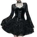 Women Renaissance Victorian Gothic Witch Cosplay Costume Lace-up Dress - AwwwCos