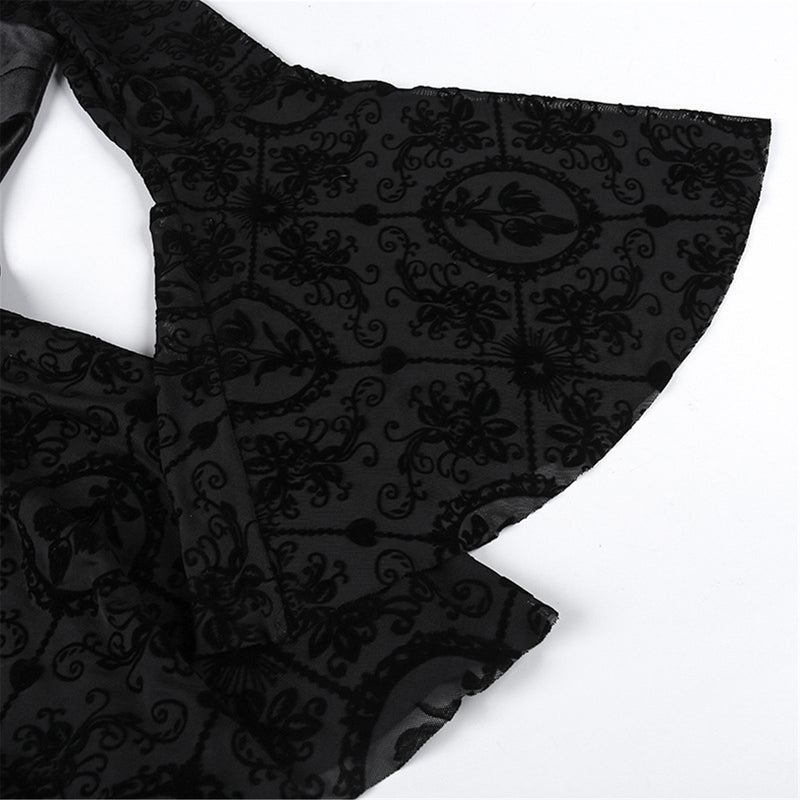 Women Renaissance Victorian Gothic Witch Cosplay Costume Lace-up Dress - AwwwCos