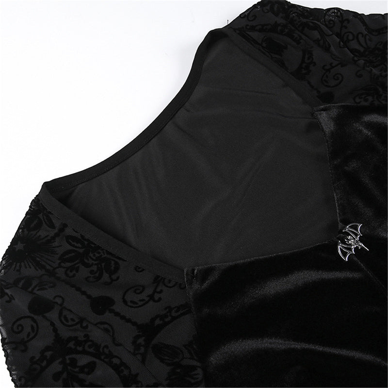 Women Renaissance Victorian Gothic Witch Cosplay Costume Lace-up Dress - AwwwCos