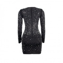 Women Rhinestone Shinning Evening Cocktail Club Mini Party Dress