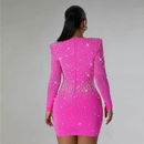 Women Rhinestone Shinning Evening Cocktail Club Mini Party Dress